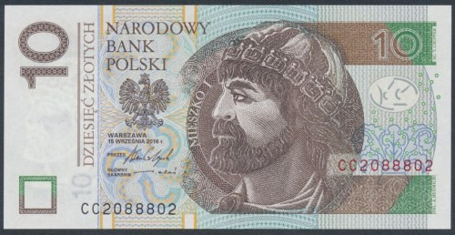 10 zł 2016 CC - 2088802 - radarowy 
Grade: UNC