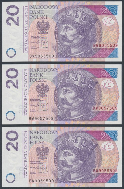 20 zł 2016 BW - 9055509, 9057509 i 9059509 - radarowe (3szt) 
Grade: UNC