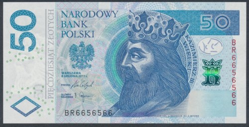 50 zł 2017 BR - 6656566 - radarowy 
Grade: UNC