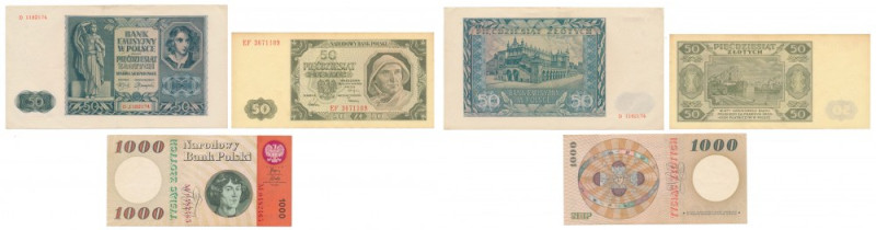 Zestaw banknoty polskie 1941-1965 (3szt) 
Grade: XF