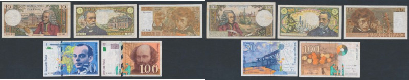 France, 5 - 100 Francs 1965-1998 (5pcs) 
Grade: F-VF