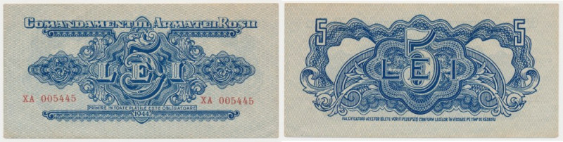 Romania, 5 Lei 1944 Reference: Pick M10
Grade: XF/XF+