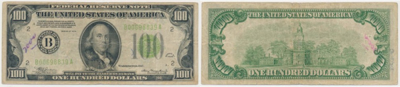 USA, 100 Dollars 1934 
Grade: VG+