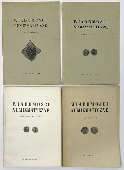 Wiadomości Numizmatyczne MIX 1957-1966 (4szt) W zestawie: 1957/2; 1958/2; 1960/3...