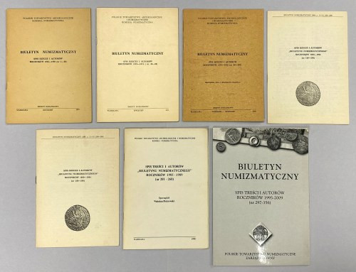 BN Spis rzeczy i autorów 1965-1989 komplet + 1995-2009 (7szt) Komplet spisów z l...