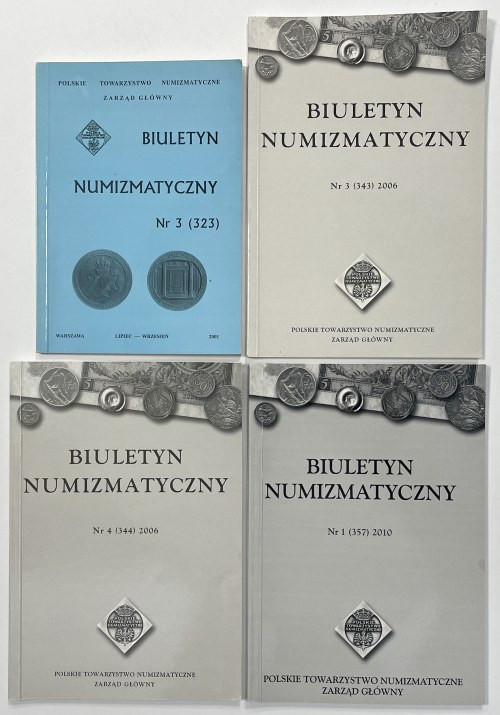 Biuletyn Numizmatyczny MIX 2001-2010 (4szt) W zestawie: 2001/3; 2006/3-4, 2010/1...