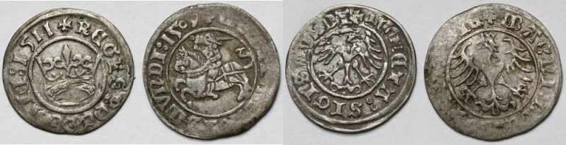 Zygmunt I Stary, Półgrosz Wilno 1509 i Kraków 1511 - zestaw (2szt) 
Grade: VF...