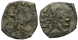 Zygmunt III Waza, Denar Łobżenica 1613 - Bróg - rzadkość R7