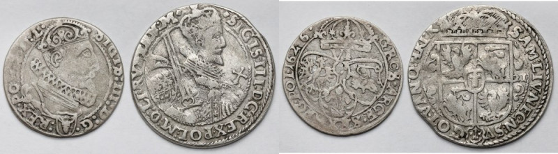 Zygmunt III Waza, Ort Bydgoszcz 1621 i Szóstak Kraków 1626 - zestaw (2szt) 
Gra...