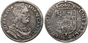Jan II Kazimierz, Ort Wschowa 1651 MW - wąskie popiersie Szat.-