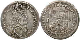 Jan II Kazimierz, Ort Kraków 1656 IC - RZADKI portret R5