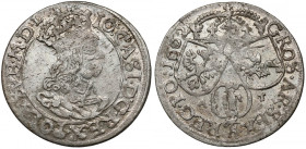 Jan II Kazimierz, Szóstak Kraków 1662 AT - REG PO - rzadkość R4