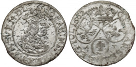 Jan II Kazimierz, Szóstak Kraków 1662 AT