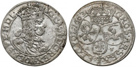 Jan II Kazimierz, Szóstak Kraków 1663 AT - z obwódkami R2