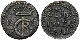 Jan II Kazimierz, Szeląg Elbląg 1666 - x*x - rzadki R4