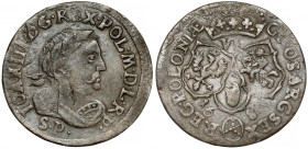 Jan III Sobieski, Szóstak Bydgoszcz 1684 - inicjały SP RR