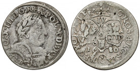 Jan III Sobieski, Szóstak Kraków 1680-C - w zbroi - IV zamiast VI