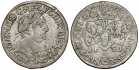 Jan III Sobieski, Szóstak Kraków 1681 - C pod tarczą