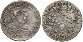 Jan III Sobieski, Szóstak Kraków 1681 - rozbudowana tarcza