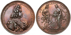 August II Mocny, Medal koronacyjny 1697 - odbitka w brązie