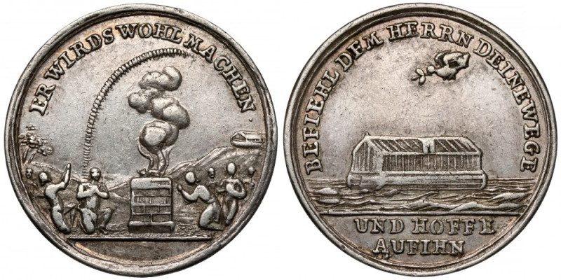 Śląsk, Medal klęska suszy na Śląsku (XVIII w.) Rzadki medalik, znany również w f...