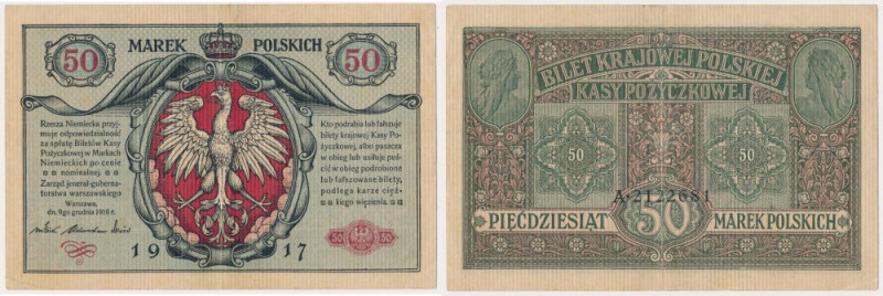 50 mkp 1916 jenerał - A 212... Bardzo ładny.&nbsp; Reference: Miłczak 5
Grade: ...