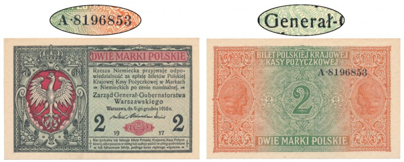 2 mkp 1916 Generał - A 819... rzadki Pojedyncze, lekkie złamanie pionowe.&nbsp; ...