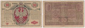 10 mkp 1916 Generał ...Biletów - A 144... jednokrotnie RZADKIE