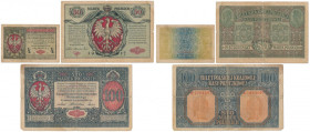 Zestaw 1/2 i 50 mkp 1916 jenerał i 100 mkp 1916 Generał (3szt)