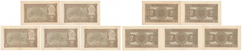 2 złote 1941 - AF - zestaw (5szt) Bez ugięć w polu.&nbsp; Reference: Miłczak 100...