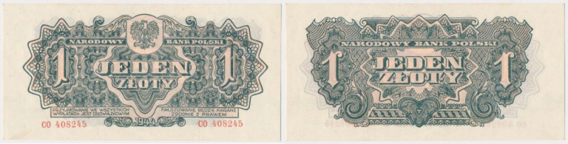 1 złoty 1944 ...owym - CO Piękny, bardzo świeży.&nbsp; Reference: Miłczak 105a
...