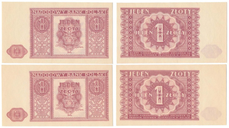 1 złoty 1946 - zestaw (2szt) Reference: Miłczak 123
Grade: UNC