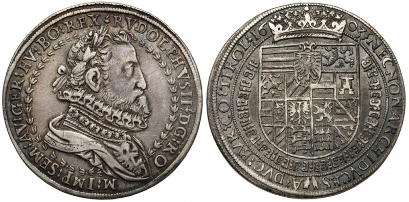 Austria, Rudolf II, 1/2 talara 1603, Hall Srebro, średnica 34 mm, waga 13,93 g.&...