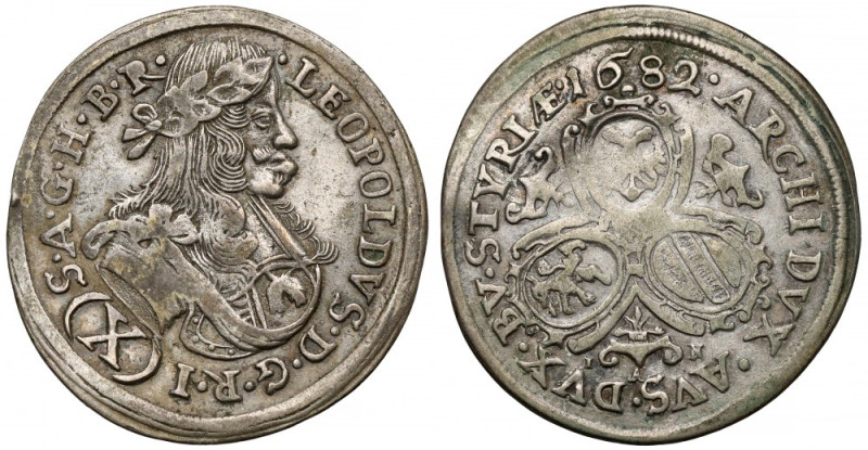 Austria, Leopold I, 10 krajcarów 1682, Graz 
Grade: VF+