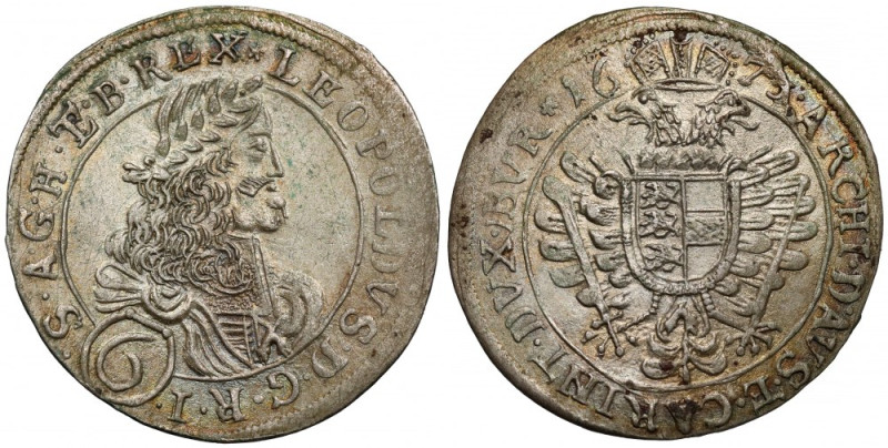 Austria, Leopold I, 6 krajcarów 1673, St. Veit Bardzo ładne. 

Grade: XF+