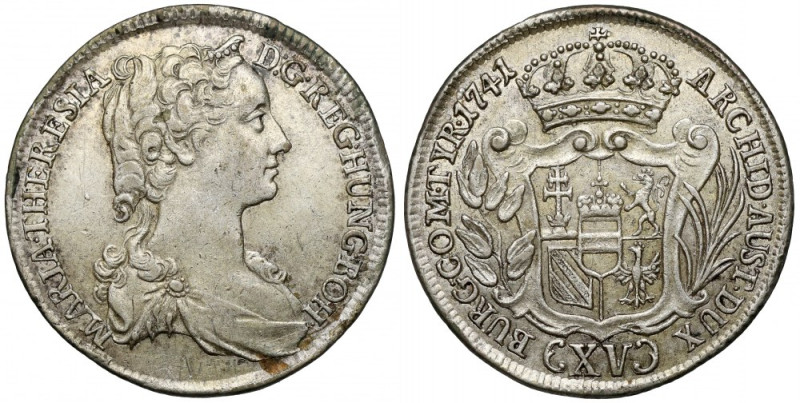 Austria, Maria Teresa, 15 krajcarów 1741, Wiedeń Moneta zabezpieczona lakierem. ...