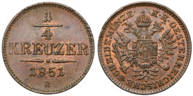 Austria, Franciszek Józef I, 1/4 krajcara 1851-B, Kremnica