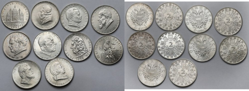 Austria, 2 schilling 1928-1937 - zestaw (10szt)