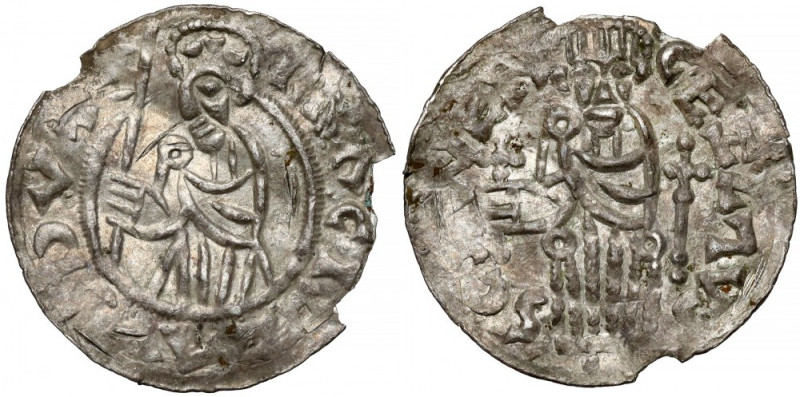 Czechy, Brzetysław I (1037-1055) Denar, Praga Bardzo ładny, z połyskiem, jedynie...