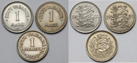 Estonia, 1 marka 1922-1926 - zestaw (3szt)