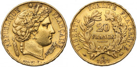 Francja, 20 franków 1851-A, Paryż