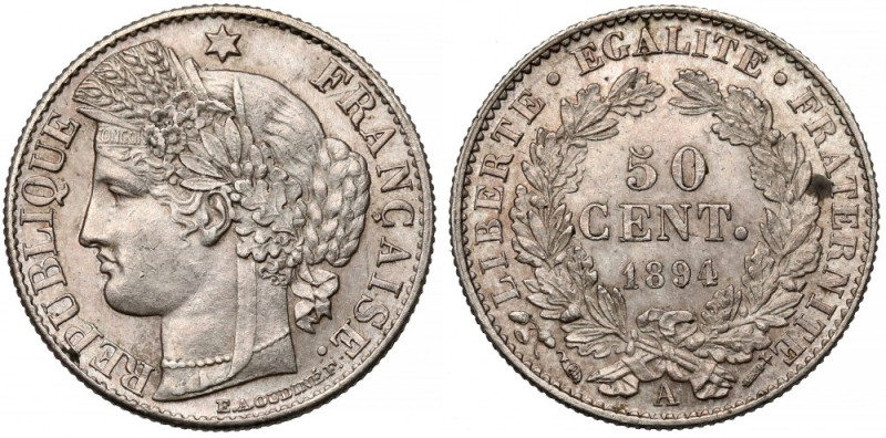 Francja, 50 centimes 1894-A, Paryż 
Grade: XF/XF+