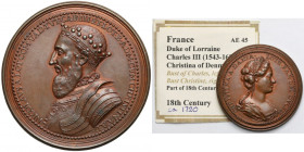 Francja, Karol III i Krystyna Duńska, Medal bez daty - późniejsza odbitka (XIXw.)