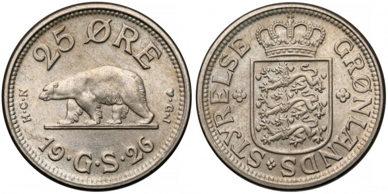 Grenlandia, Christian X, 25 ore 1926 
Grade: UNC/AU