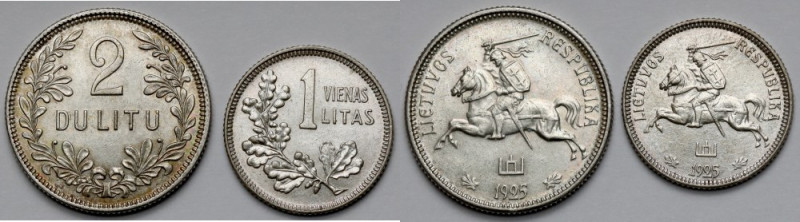 Litwa, 1-2 litu 1925 - zestaw (2szt)