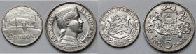 Łotwa i Estonia, 5 lati 1931 i 2 krooni 1930 - zestaw (2szt)