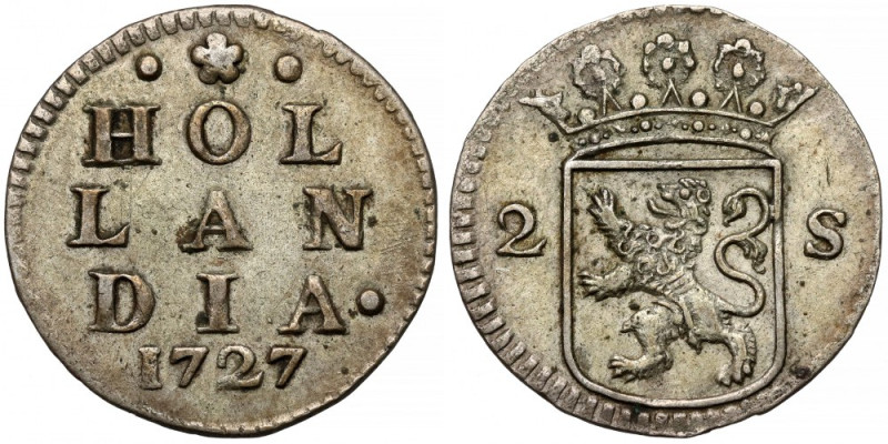 Niderlandy, 2 stuivers 1727 
Grade: XF+