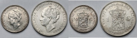 Niderlandy, Wilhelmina, 1 i 1/2 guldena 1922-1929 - zestaw (2szt)