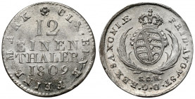 Saksonia, Friedrich August III, 1/12 talara 1809 SGH