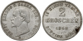 Saksonia-Coburg-Gotha, Ernst II, 2 grosze 1868-B